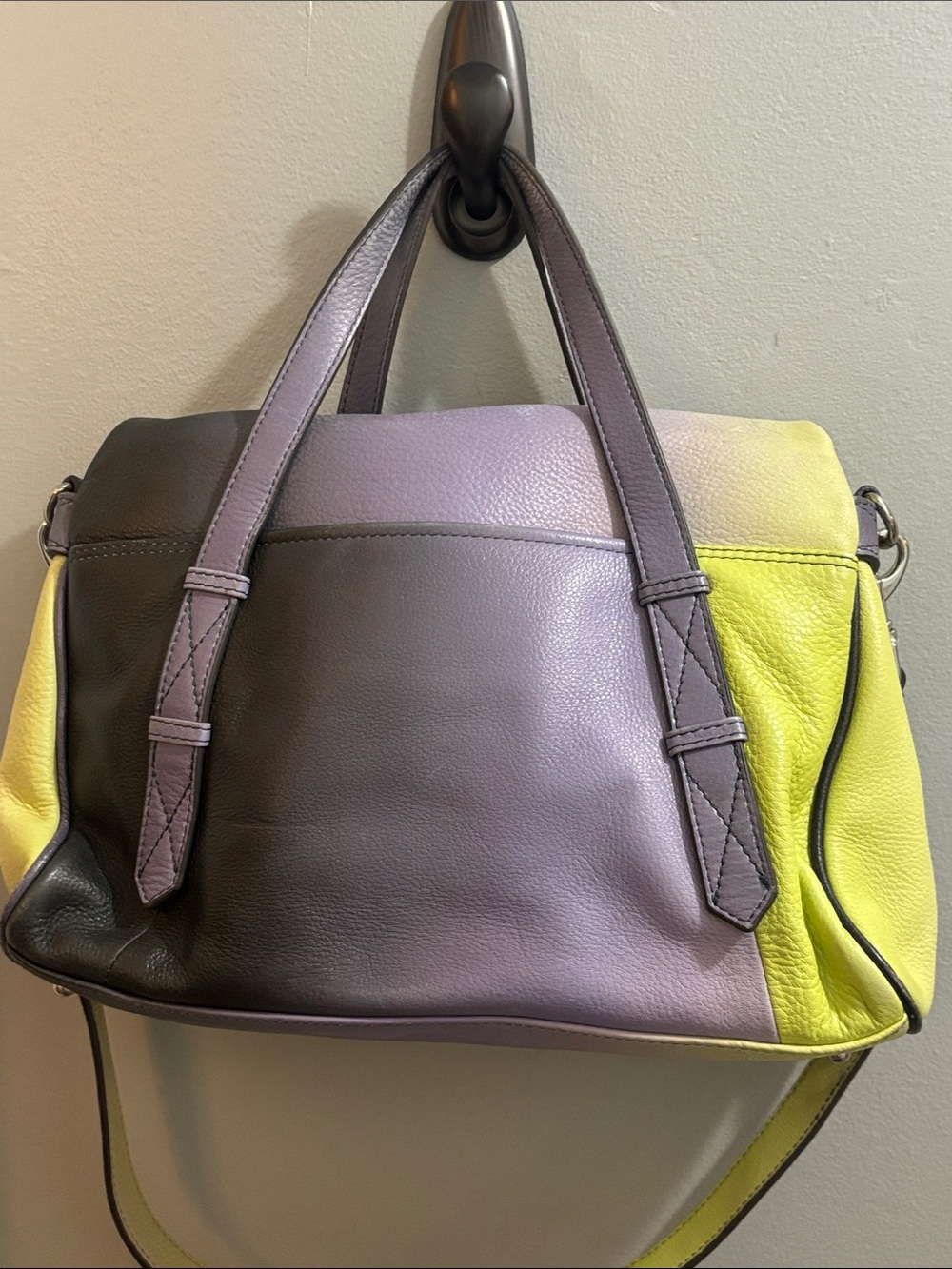 Aimee Kestenberg City Slicker Lavender-to-Gray Ombre Leather Satchel - Picture 5 of 11